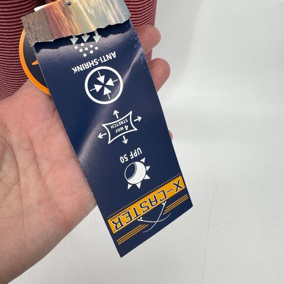 X-Caster Sun Protection Shirt Mens 4X Long Sleeve UPF 50+ Red Stripe NEW - Picture 7 of 10